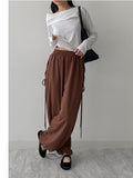 [2way!] Eyelet Wide Training Pants