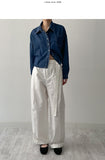 Breeze Denim Crop Shirt
