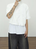 Curved high neck detachable windbreaker