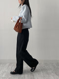 Basic Cotton Semi-Wide Pants