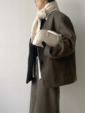 Shear Wool No-Collar Overfit Single Jacket