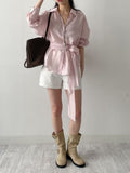 Sion Tencel See-through Over Fit Blouse