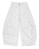 SOLID COTTON CURVED PANTS