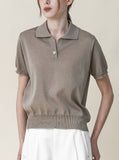[Premium] Ete Linen Collar Short Sleeve Knit