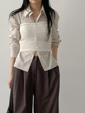 Ribbon Rocky Stripe Loose Fit Shirt