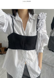 [Wrinkle Free] Pocket Stripe Loose Fit Shirt