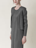 [Premium] Issey Pleats Sleeveless & Cardigan Set-up