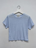Linen round neck short sleeve T-shirt