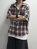 Mix Dirty Check Half Shirt