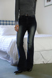 Blue black span bootcut jeans