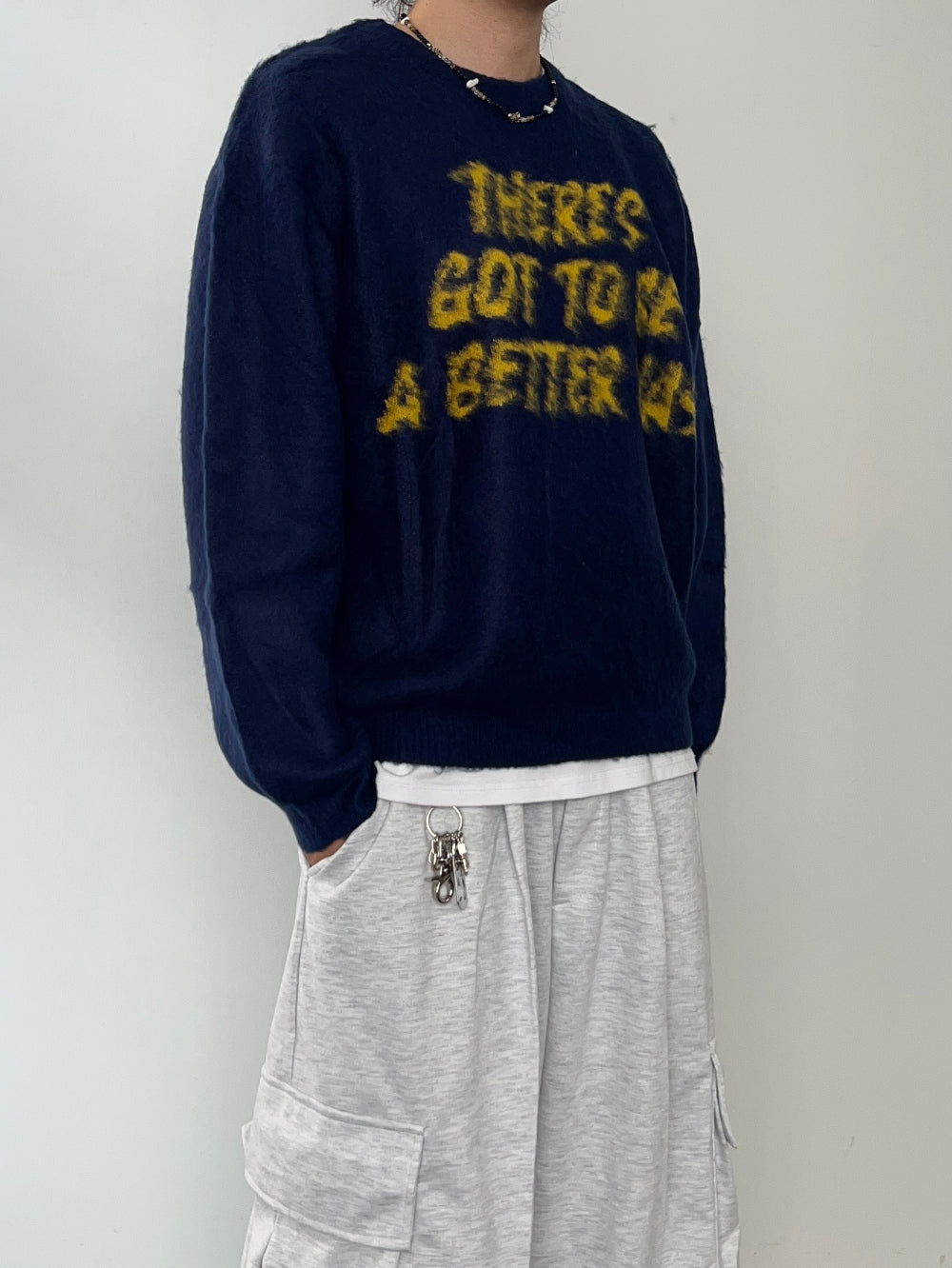 【KOOLOSET】Soft Brush Lettering Round Knit KOOLOSET (クロゼット) - ソフトブラッシュレタリングラウンド