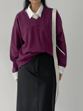 Greek V-neck Loose Fit Sweatshirt