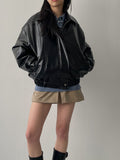 Crocker Glossy Leather Overfit Blouson