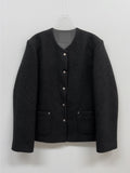 Snap half tweed jacket