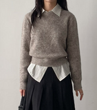Mohair Mix Wool Crop Knit