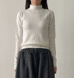 Soft Mock Neck Knit T-shirt