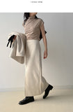 Shear Wool H-line Long Skirt