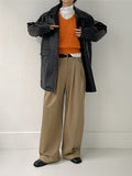 Beaver Crack Half Leather Coat