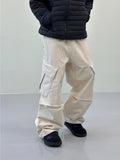 Peach Cotton Diagonal Cargo Balloon Pants