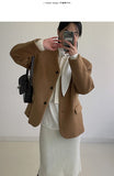 [wool90%] Sheffield no-collar wool loose fit coat jacket