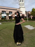 DOUBLE LAYERED MESH SKIRT