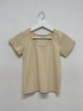 Ravi Ribbed Square Neck Short Sleeve T-Shirt