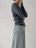 Rutting Wrap Unbalanced Knit Cardigan