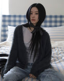 No-button soft fur cardigan