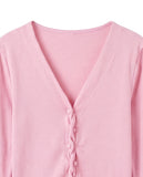 TWIST BUTTON V-NECK CARDIGAN