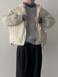 Shirring Hood Crop Padding Jumper