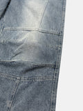 Paneled Incision Wide Denim