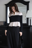 Lina color matching shirt top