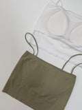 [2 version/with cup] Span square bra top