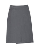 PLEATS WRAP BUTTON SKIRT