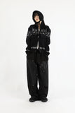 Nordic black knit zip-up