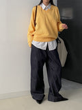 [Wrinkle Free] Two Way Wrap Stripe Loose Fit Shirt