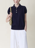 Puff Button Up Linen Knit