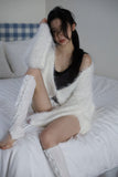 Pine Needles Loose-Fit Fur Cardigan