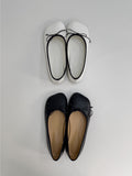 Wavy Ribbon Color Matching Flat Shoes