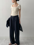 Rie RIb Square Neck Short Sleeve T-Shirt
