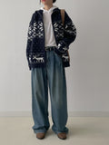Nordic Cowichan Overfit Knit Zip-up