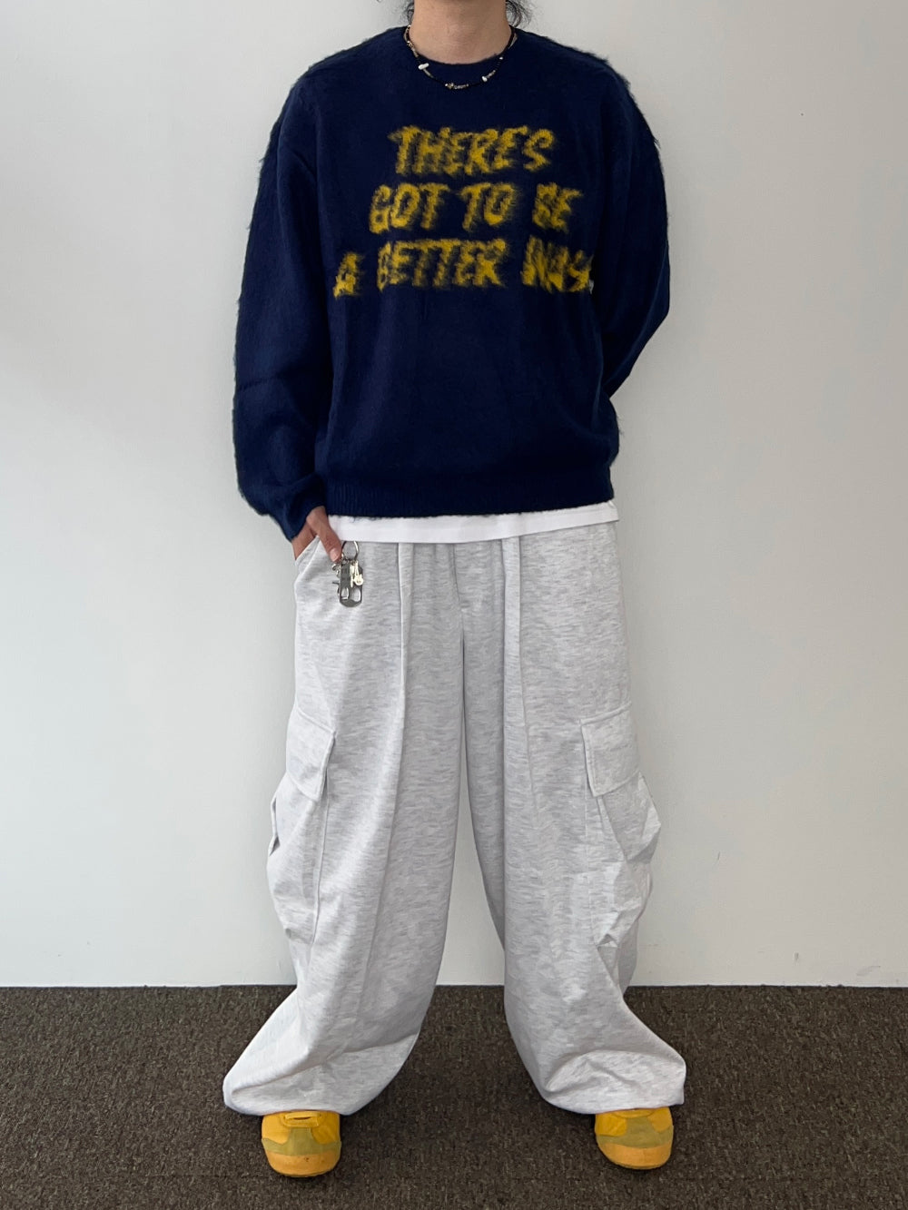 【KOOLOSET】Soft Brush Lettering Round Knit KOOLOSET (クロゼット) - ソフトブラッシュレタリングラウンド