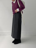 Matte Leather High Waist Long Skirt