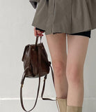 Crack Leather Mini Backpack