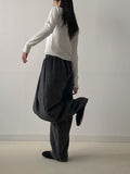 Soft Mock Neck Knit T-shirt