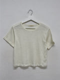 Linen round neck short sleeve T-shirt