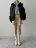 Spring Roll Up Cotton Shorts
