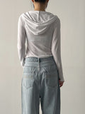 Pin-Tuck Hood Neck Slim Fit Tee