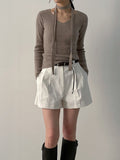 [Tie SET] Sheep V-neck Knit T-shirt