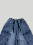 Koo Diagonal Cargo Bermuda Denim